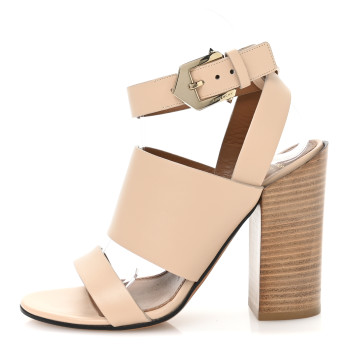 GIVENCHY Calfskin Sara Block Heels 36.5 Beige