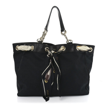 GUCCI Monogram Large Positano Tote Black