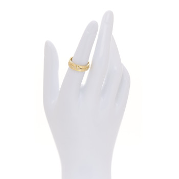 TIFFANY 18K Yellow Gold Diamond Wide T Two Ring 52 6