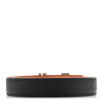 HERMES Swift Epsom 24mm Constance H Belt 65 Black Orange