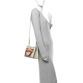 GUCCI Wonka Grain Calfskin Mini Diana Tote Bag Mystic White Orange Fluo