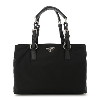 PRADA Tessuto Nylon Saffiano Tote Black