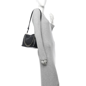 LOEWE Mellow Nappa Medium Donut Chain Flamenco Knot Clutch Black