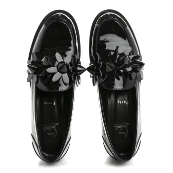CHRISTIAN LOUBOUTIN Patent Daisy Loafers 40.5 Black