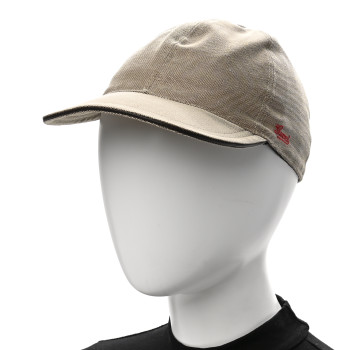 GUCCI Canvas Embroidered Logo Baseball Hat L Beige