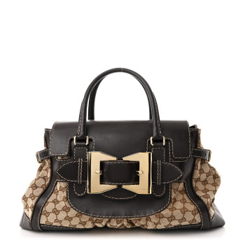 GUCCI Monogram Large Queen Tote Brown