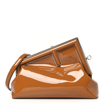 FENDI Patent Midi Fendi First Caramello