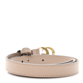 GUCCI Calfskin Pearl Double G 20mm Belt 85 34 Porcelain Rose