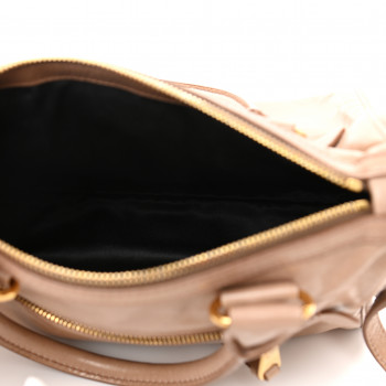MIU MIU Vitello Shine Zip Tote Cammeo 1097522 | FASHIONPHILE