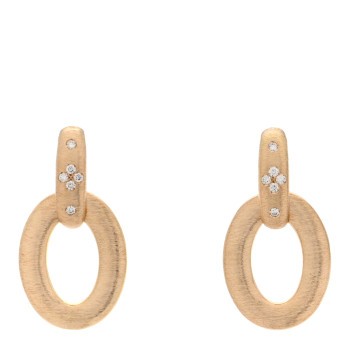 ROBERTO COIN 18K Yellow Gold Diamond Duchessa Satin Doorknocker Earrings