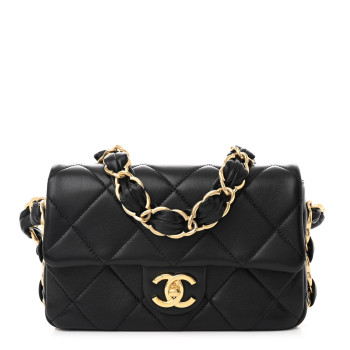 CHANEL Lambskin Quilted Small CC Links Flap Black