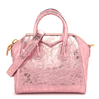GIVENCHY Laminated Lambskin Mini Antigona Silk Pink
