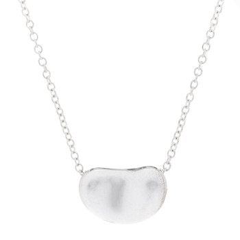 TIFFANY Sterling Silver 11mm Elsa Peretti Bean Pendant Necklace