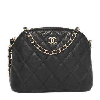 CHANEL Caviar Quilted Classic Clutch With Chain Black