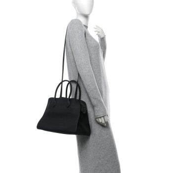 THE ROW Matte Grained Calfskin Soft Margaux 12 Black
