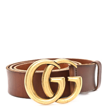 GUCCI Faded Calfskin Double G 40mm Belt 95 38 Cuir