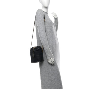 CHANEL Caviar Lambskin Bucket Drawstring Bag Black
