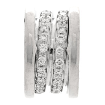BULGARI 18K White Gold Diamond B.Zero1 Pave Pendant