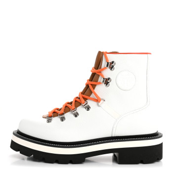 HERMES Epsom Calfskin Hike Ankle Boot 39 White Naturel