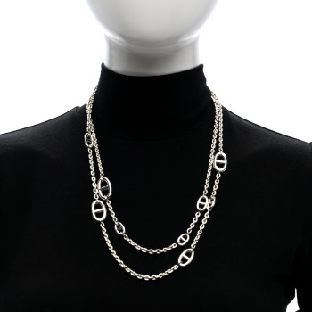 HERMES Sterling Silver Farandole Necklace 120
