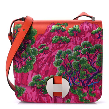 HERMES Swift Silk Sieste Au Paradis 2002 20 Fuchsia Bleu Orange Poppy