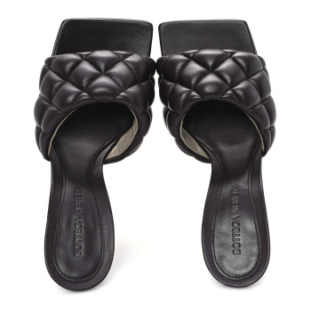 BOTTEGA VENETA Nappa Matelasse Padded Mule Sandals 36.5 Chocolate Spread