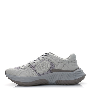 GUCCI New Nappa Sombre Interlocking G Ripple Mens Platform Sneakers 11.5 Grey Sky