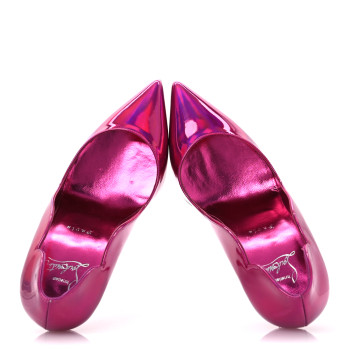 CHRISTIAN LOUBOUTIN Metallic Patent Psychic Hot Chick 100 Pumps 39 Fuxia