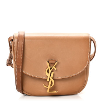 SAINT LAURENT Smooth Vintage Calfskin Small Kaia Satchel Brown Gold