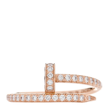CARTIER 18K Pink Gold Diamond Juste Un Clou Paved Ring 49 4.75