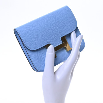 HERMES Epsom Constance Slim Wallet Celeste