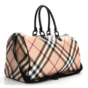 BURBERRY Supernova Check Duffle Bag Black