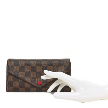 LOUIS VUITTON Damier Ebene Josephine Wallet Red