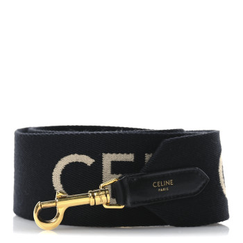 CELINE Jacquard Wool Logo Strap Black Beige