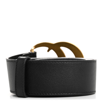 GUCCI Calfskin Double G 40mm Belt 80 32 Black