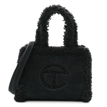 TELFAR X UGG Suede Shearling Small Shopping Bag Black