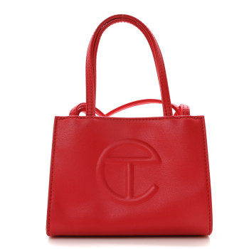 TELFAR Vegan Leather Small Shopping Bag Red