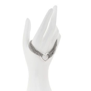 TIFFANY Sterling Silver Open Heart Multi Strand Bracelet