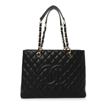CHANEL Caviar Quilted Grand Shopping Tote GST Black