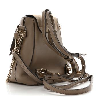 CHLOE Suede Calfskin Mini Faye Backpack Motty Grey