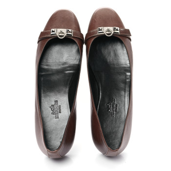 HERMES Lambskin Ballerina Flats 35