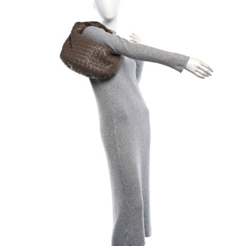 BOTTEGA VENETA Nappa Intrecciato Teen Jodie Hobo Taupe Grey