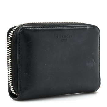 GIVENCHY Calfskin Iconic Bambi Print Mini Zip Wallet Black White