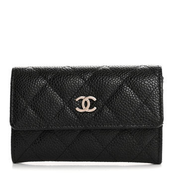 CHANEL Caviar Quilted Flap Card Holder Black