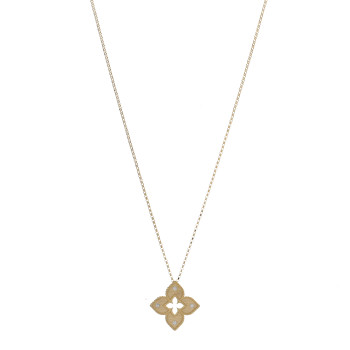 ROBERTO COIN 18K Yellow Gold Diamond Medium Venetian Princess Flower Pendant Necklace