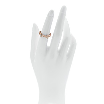 GUCCI 18K Rose Gold Diamond Flora Ring 53 6.25