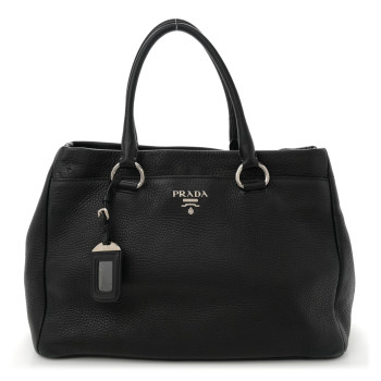PRADA Vitello Daino Tote Black