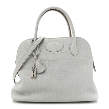 HERMES Taurillon Clemence Bolide 31 Gris Perle