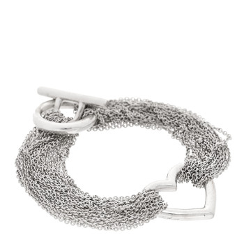 TIFFANY Sterling Silver Open Heart Multi Strand Bracelet