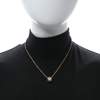 VAN CLEEF & ARPELS 18K Rose Gold Diamond Small Perlee Clovers Pendant Necklace